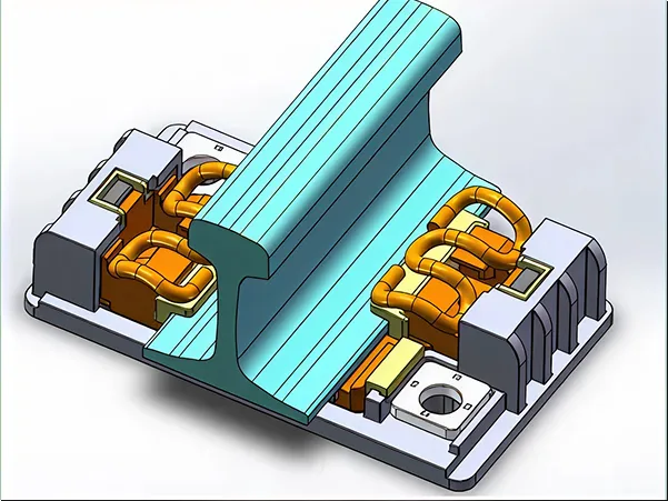 Shoulder Type Double-Layer Non-linear Vibration Reduction Fastener